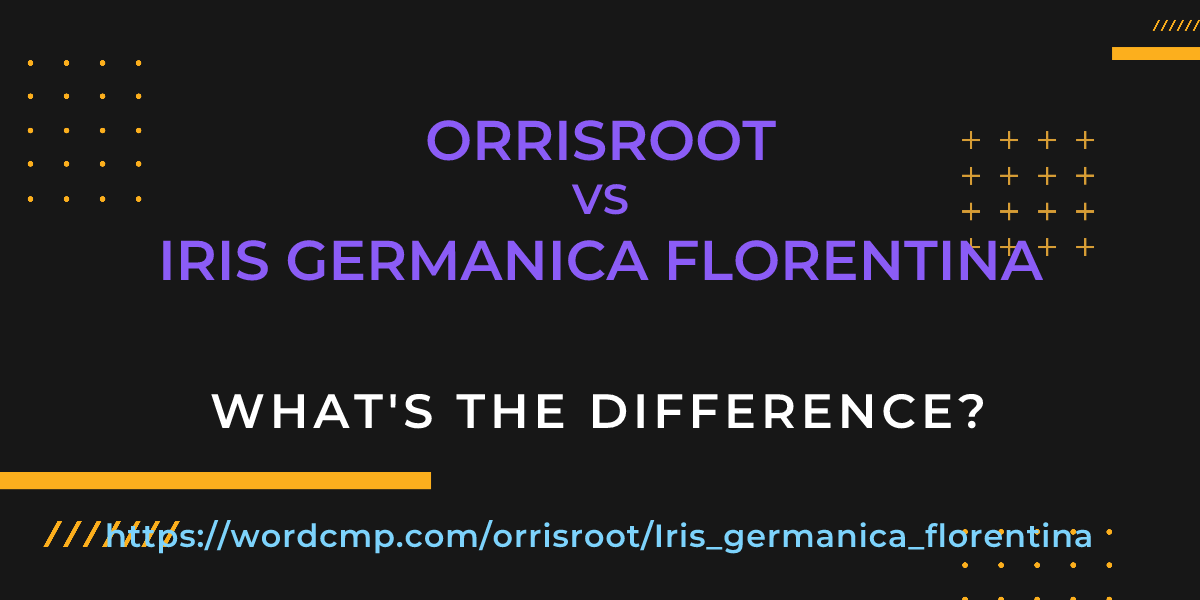 Difference between orrisroot and Iris germanica florentina