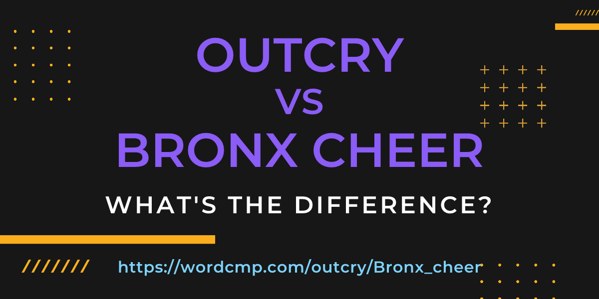 Difference between outcry and Bronx cheer