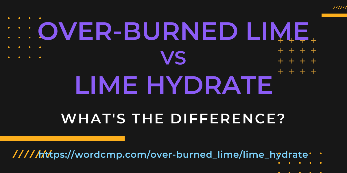 Difference between over-burned lime and lime hydrate