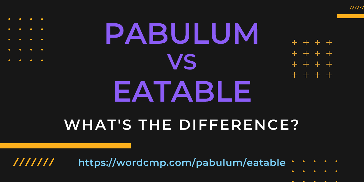 Difference between pabulum and eatable
