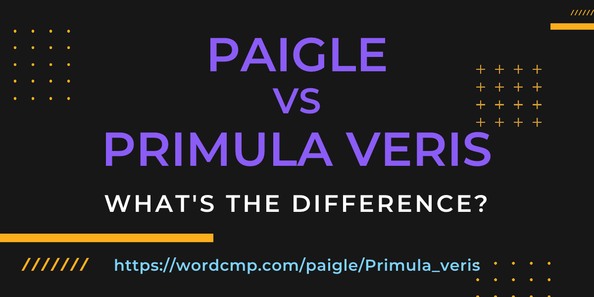 Difference between paigle and Primula veris