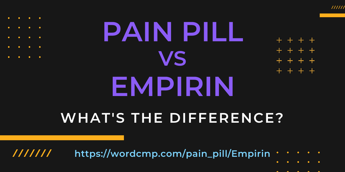 Difference between pain pill and Empirin
