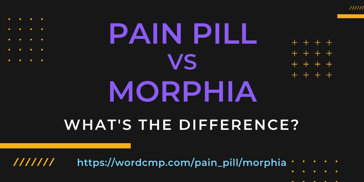 Difference between pain pill and morphia