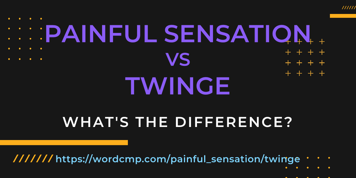 Difference between painful sensation and twinge