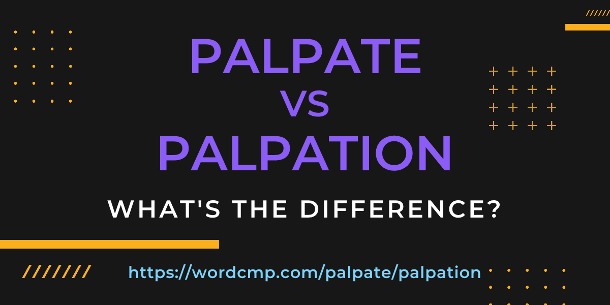 Difference between palpate and palpation