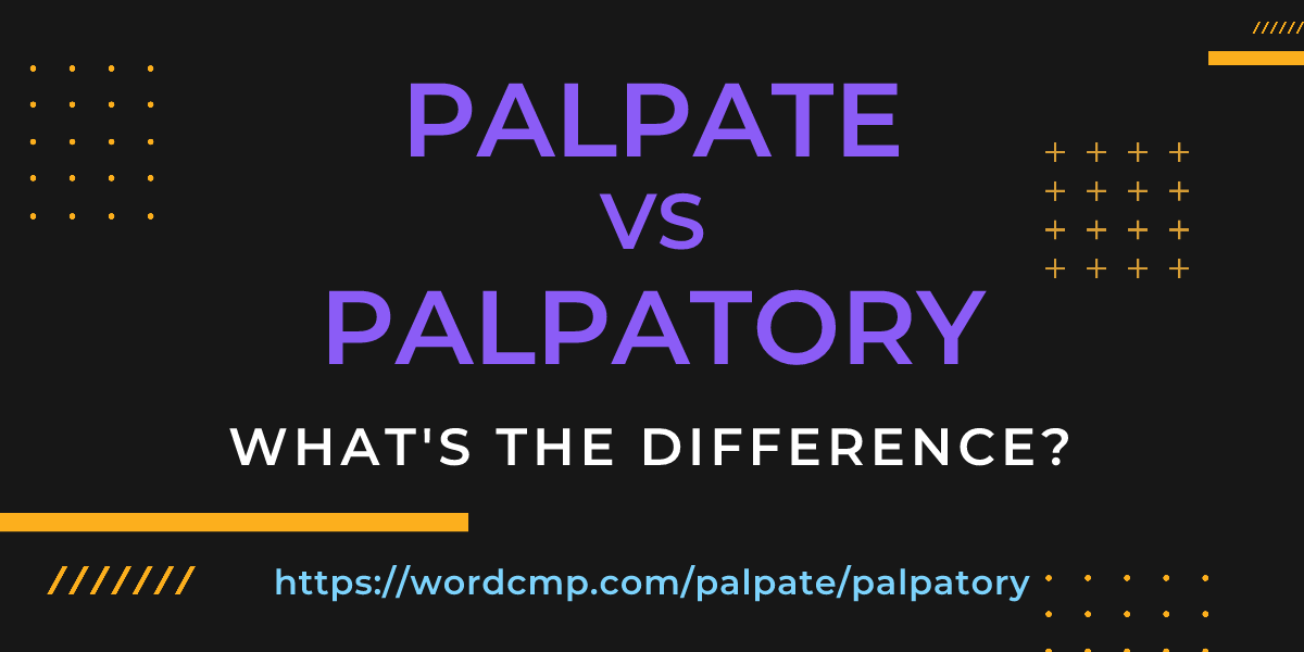Difference between palpate and palpatory
