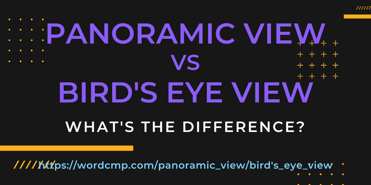 Difference between panoramic view and bird's eye view