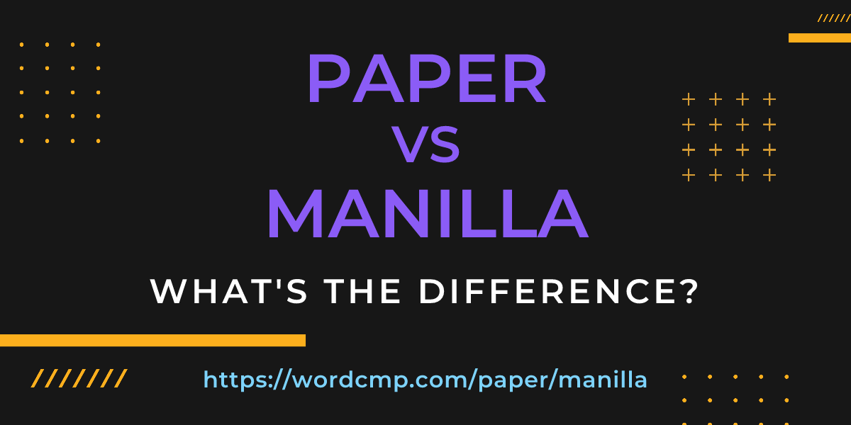 Difference between paper and manilla