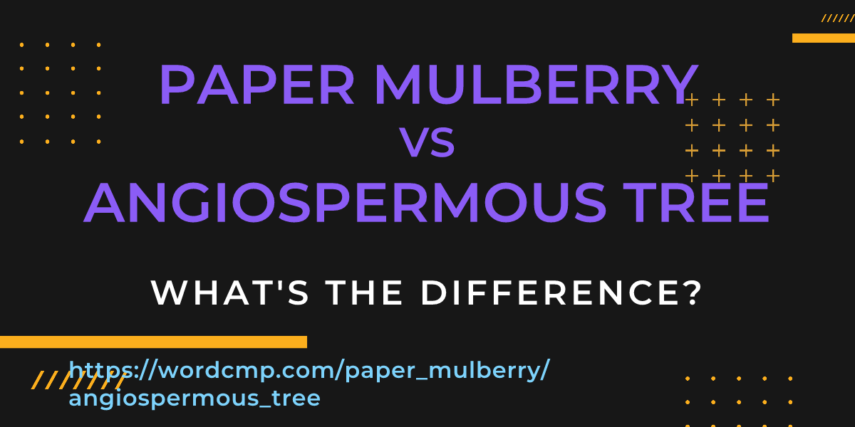 Difference between paper mulberry and angiospermous tree