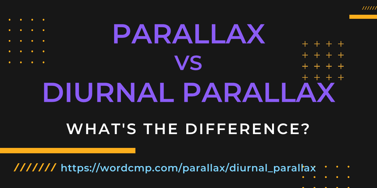 Difference between parallax and diurnal parallax