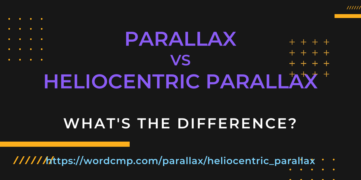Difference between parallax and heliocentric parallax