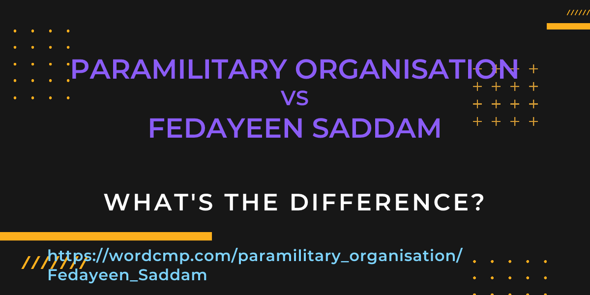 Difference between paramilitary organisation and Fedayeen Saddam
