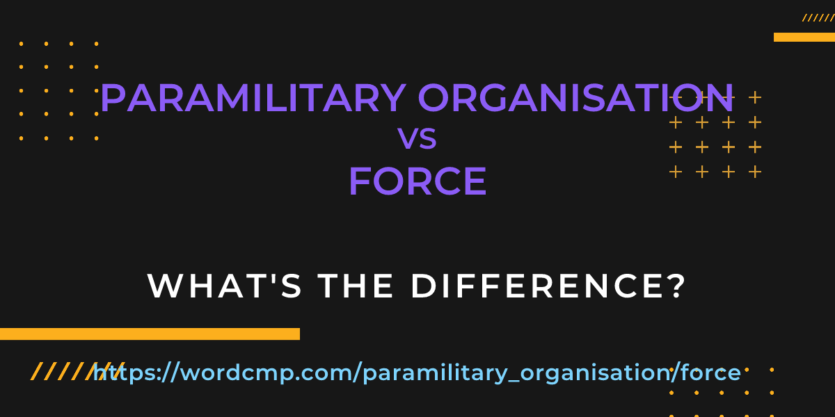 Difference between paramilitary organisation and force
