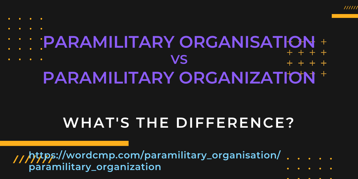 Difference between paramilitary organisation and paramilitary organization
