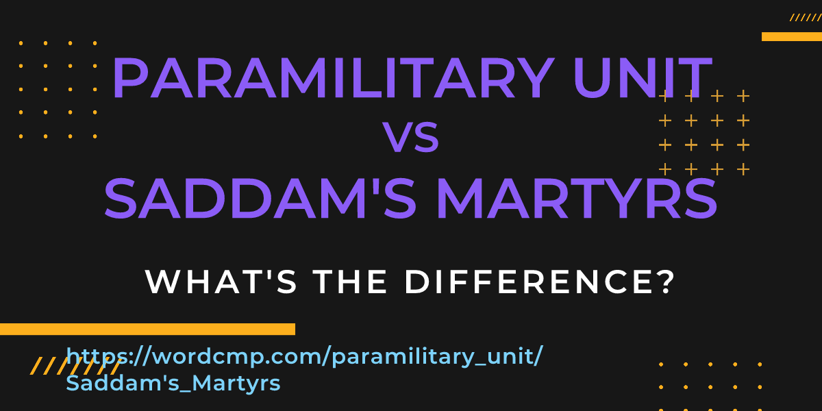 Difference between paramilitary unit and Saddam's Martyrs