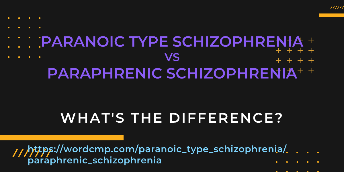 Difference between paranoic type schizophrenia and paraphrenic schizophrenia