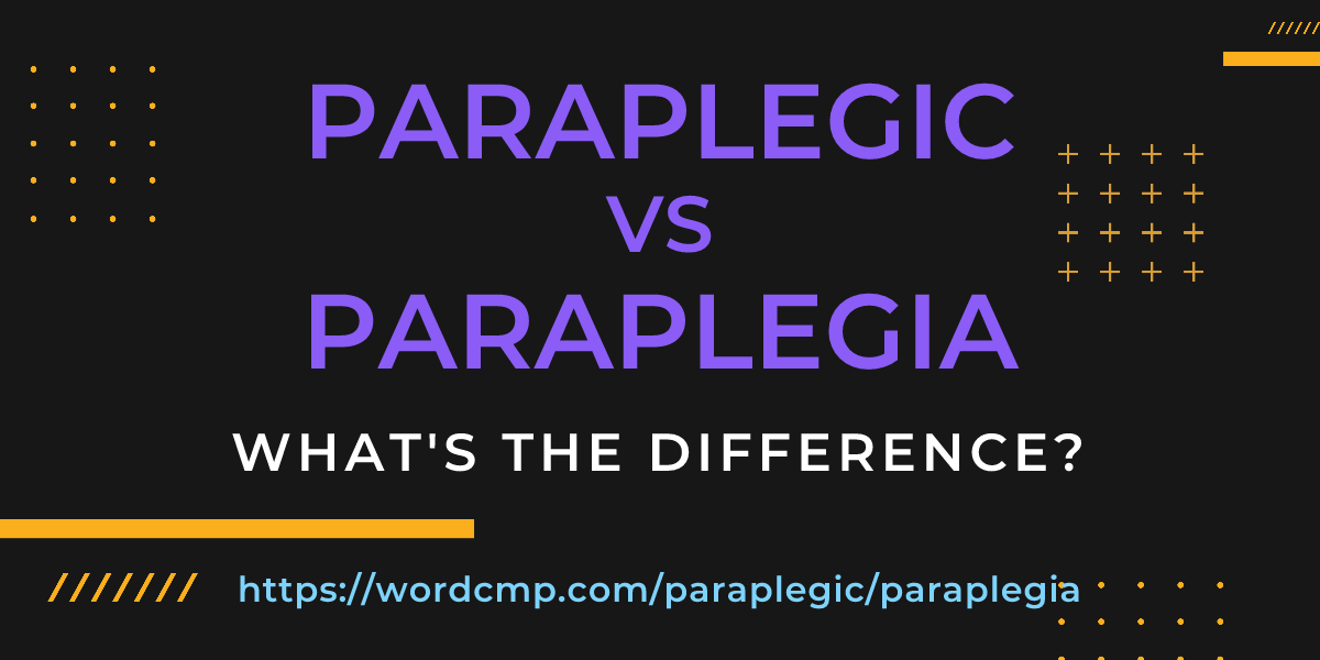 Difference between paraplegic and paraplegia
