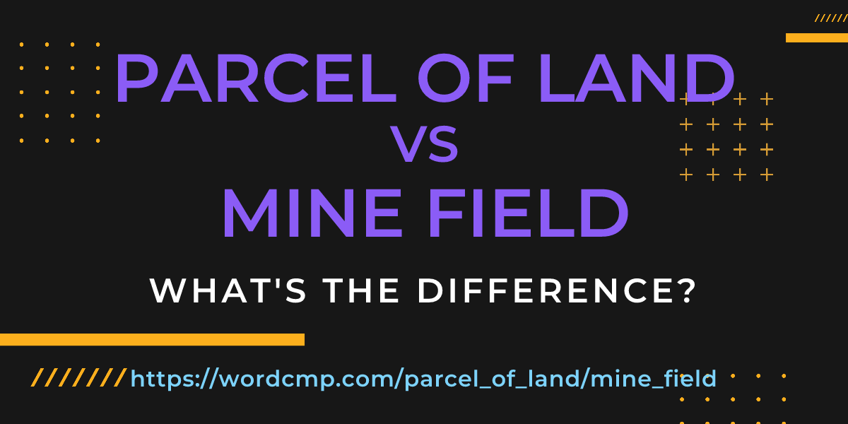 Difference between parcel of land and mine field