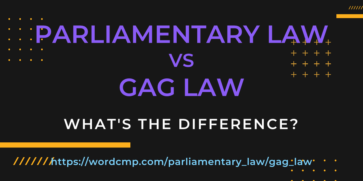 Difference between parliamentary law and gag law
