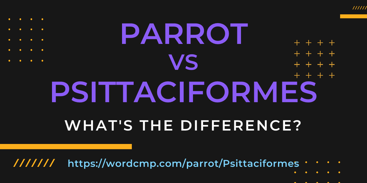 Difference between parrot and Psittaciformes