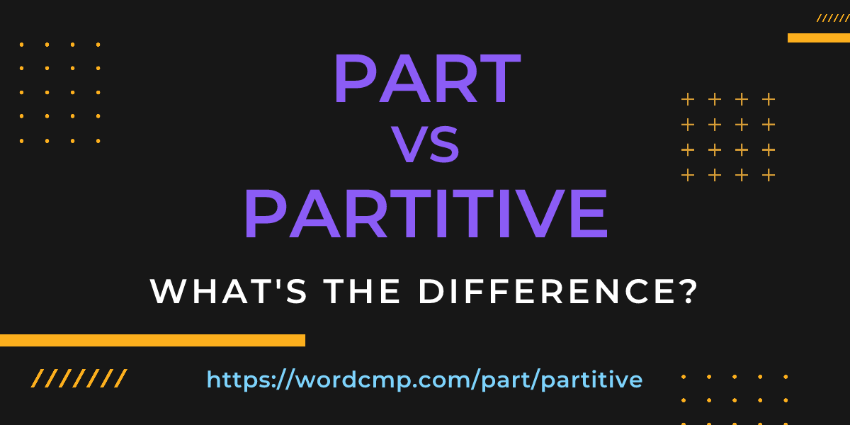 Difference between part and partitive