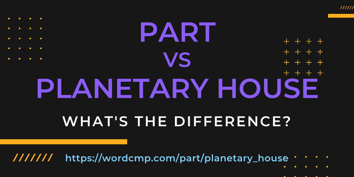 Difference between part and planetary house