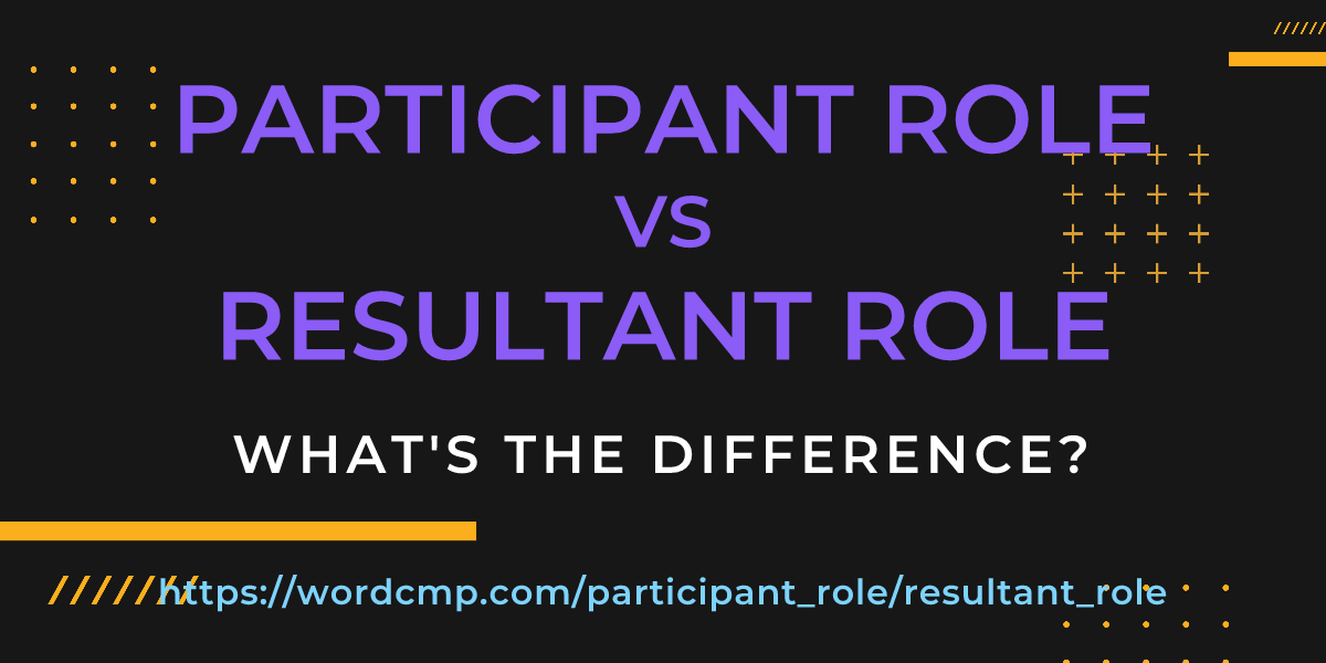 Difference between participant role and resultant role