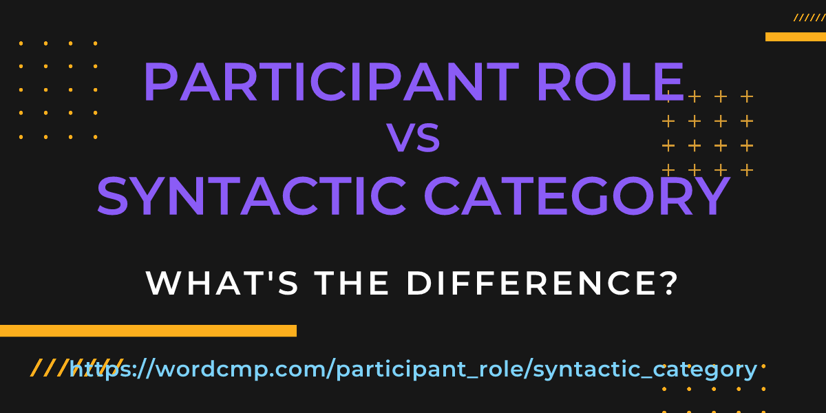 Difference between participant role and syntactic category