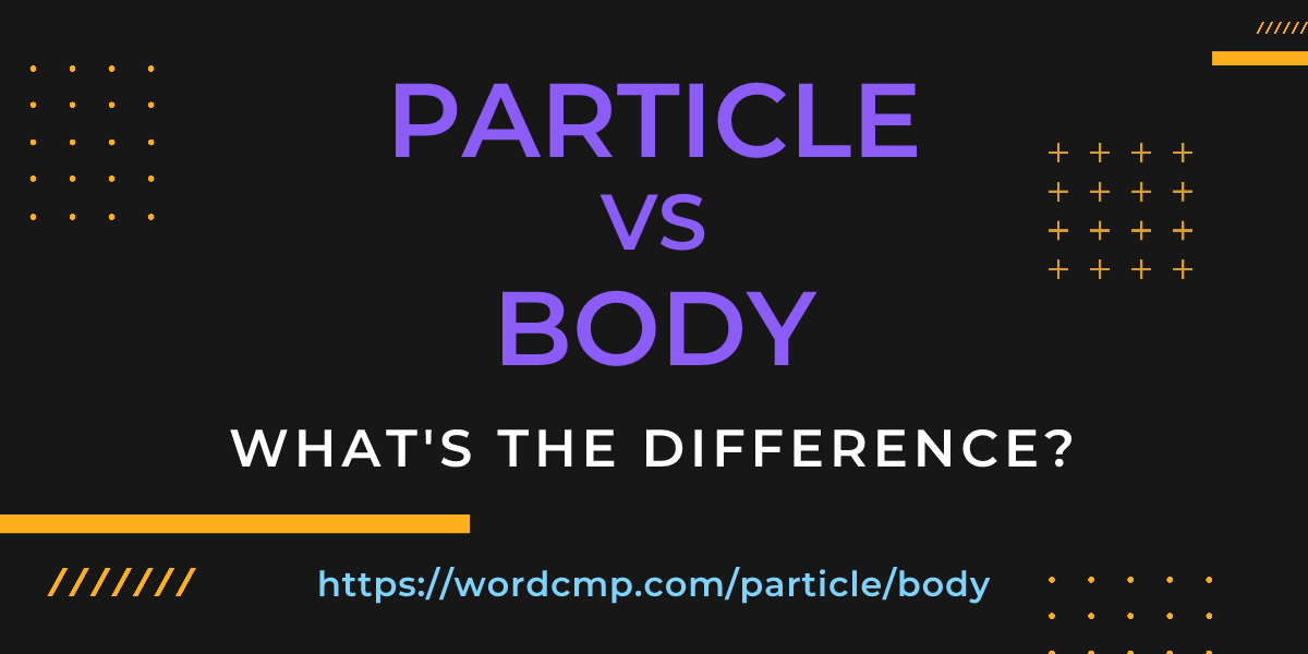 Difference between particle and body
