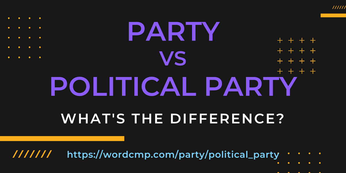 Difference between party and political party
