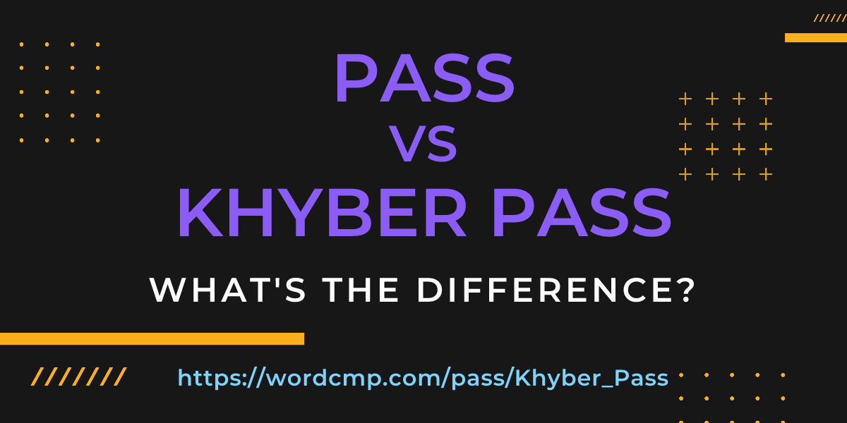 Difference between pass and Khyber Pass