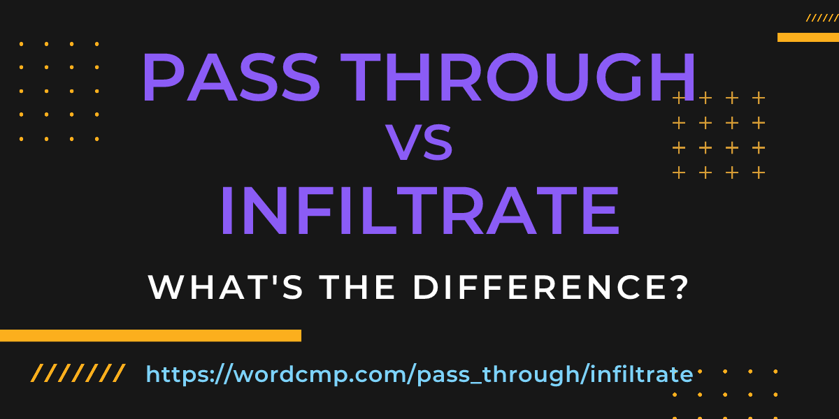 Difference between pass through and infiltrate