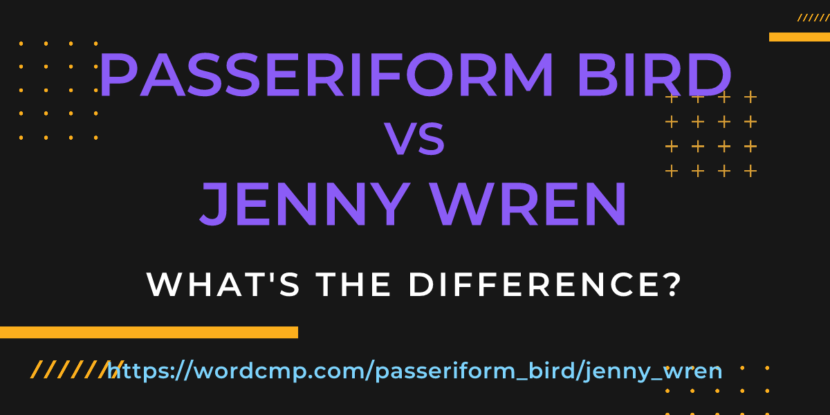 Difference between passeriform bird and jenny wren