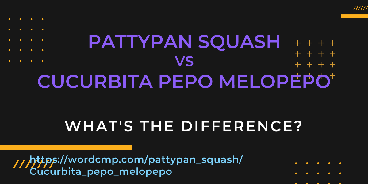 Difference between pattypan squash and Cucurbita pepo melopepo
