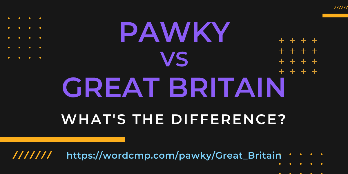 Difference between pawky and Great Britain