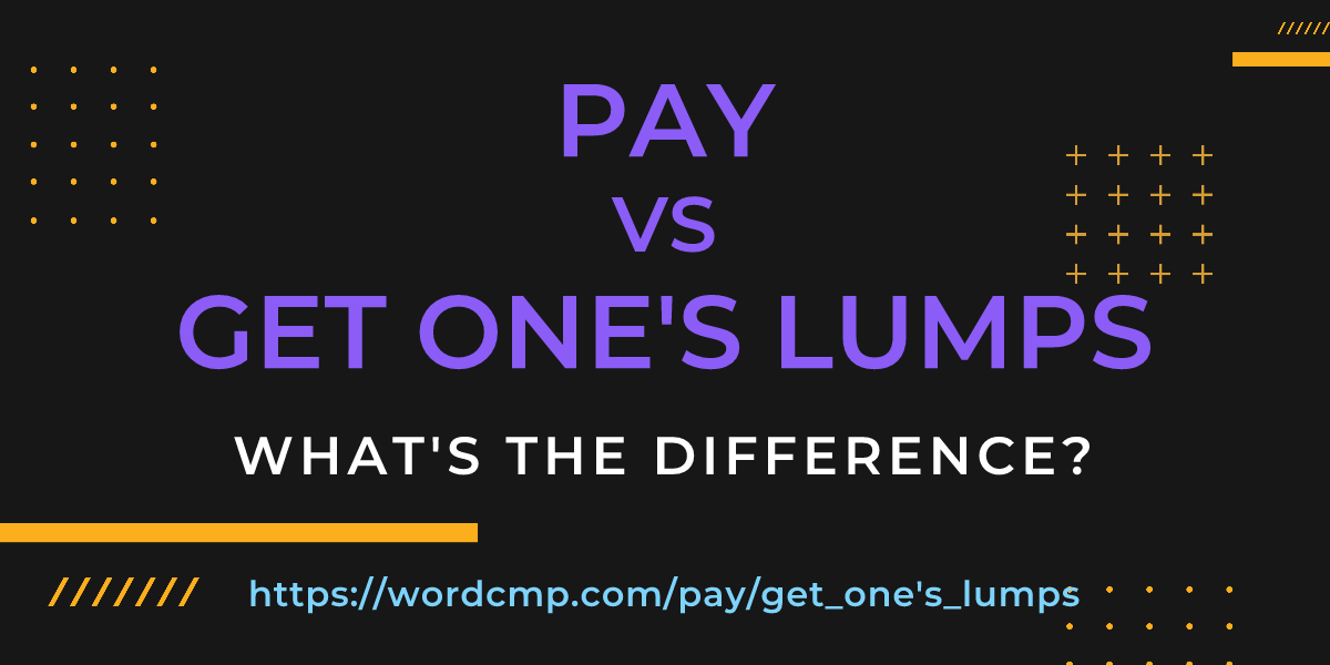 Difference between pay and get one's lumps