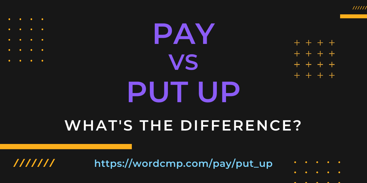 Difference between pay and put up