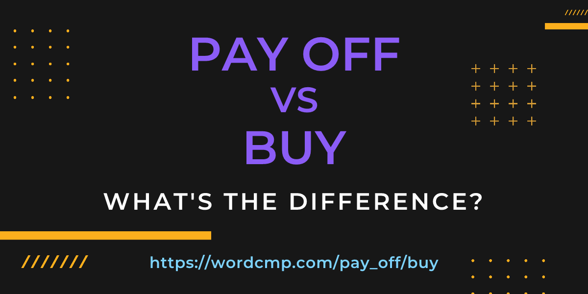 Difference between pay off and buy