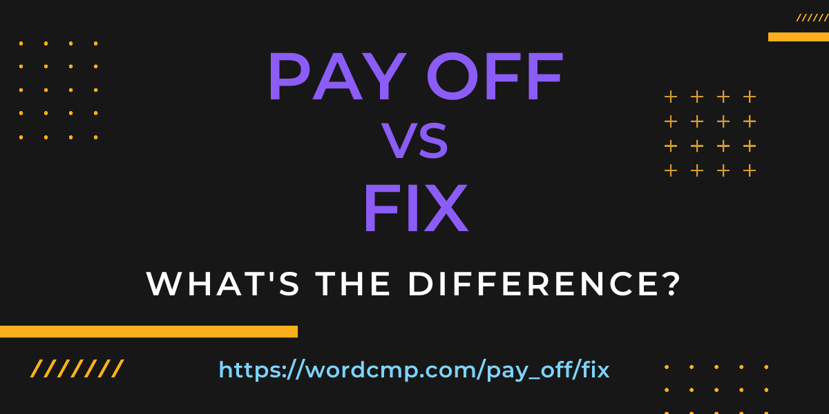 Difference between pay off and fix