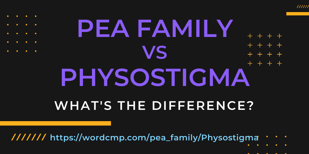 Difference between pea family and Physostigma