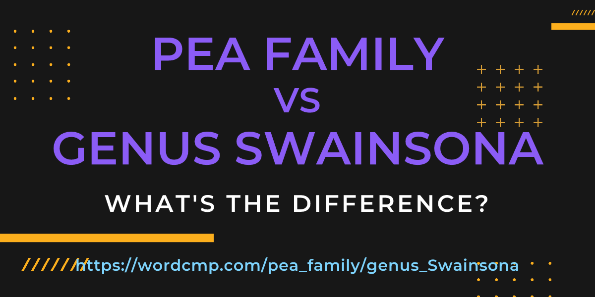 Difference between pea family and genus Swainsona