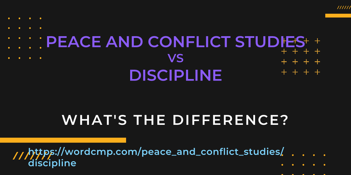 Difference between peace and conflict studies and discipline
