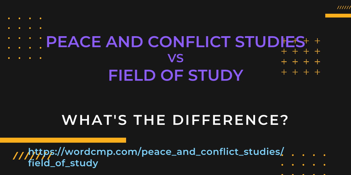 Difference between peace and conflict studies and field of study