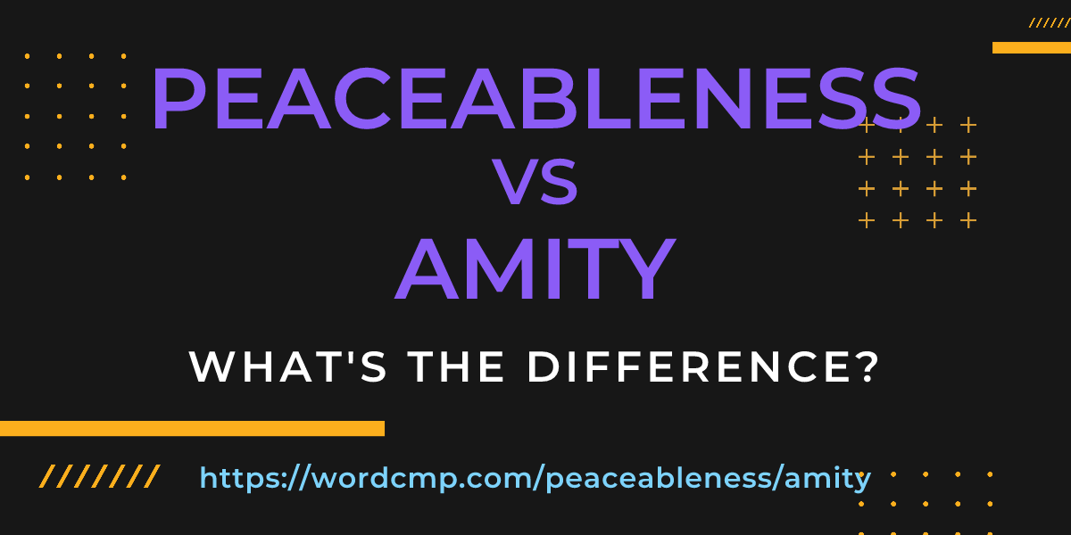 Difference between peaceableness and amity