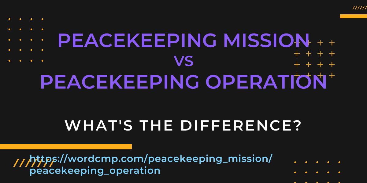 Difference between peacekeeping mission and peacekeeping operation