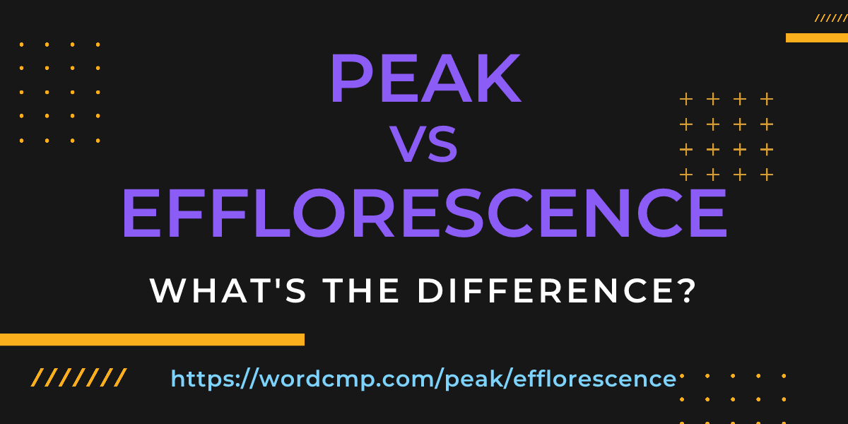 Difference between peak and efflorescence