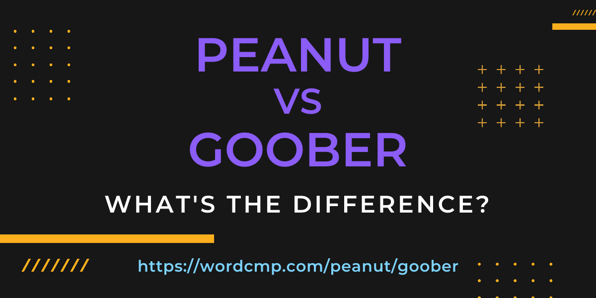 Difference between peanut and goober