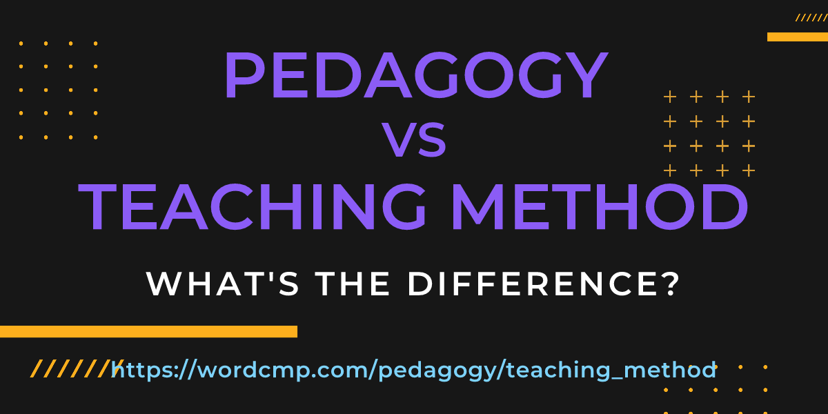 Difference between pedagogy and teaching method