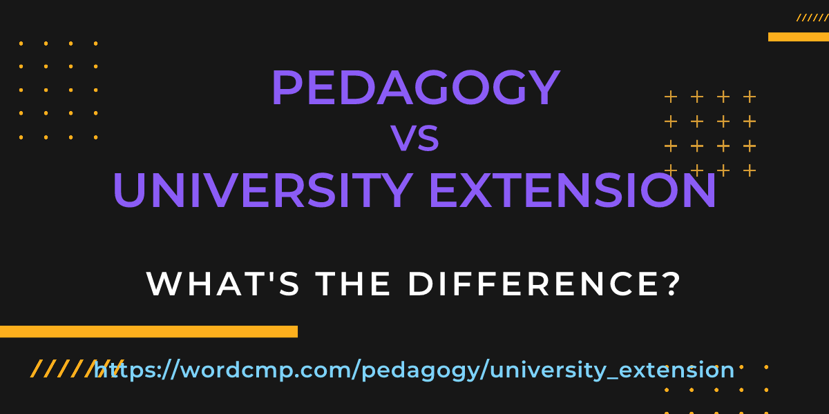 Difference between pedagogy and university extension