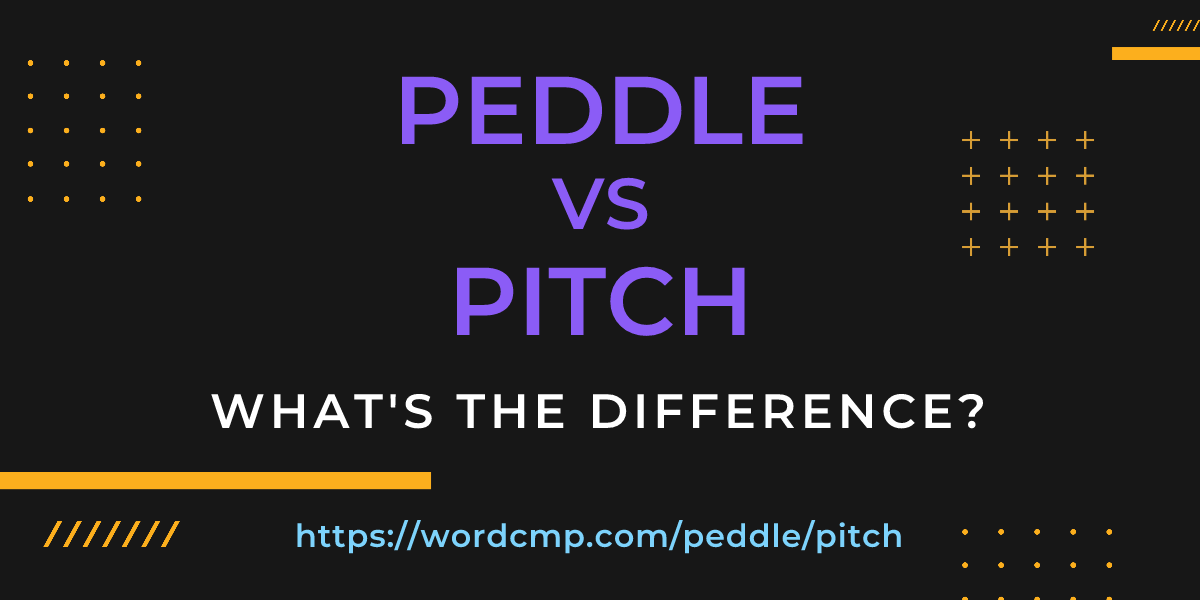 Difference between peddle and pitch